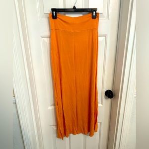Neon Orange Maxi Skirt